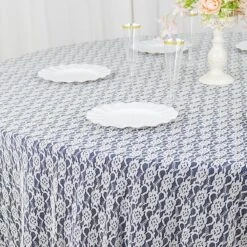 120" Floral Lace Polyester Round Tablecloth -Optimal Home Decoration 120 floral lace polyester round tablecloth 30722378072127