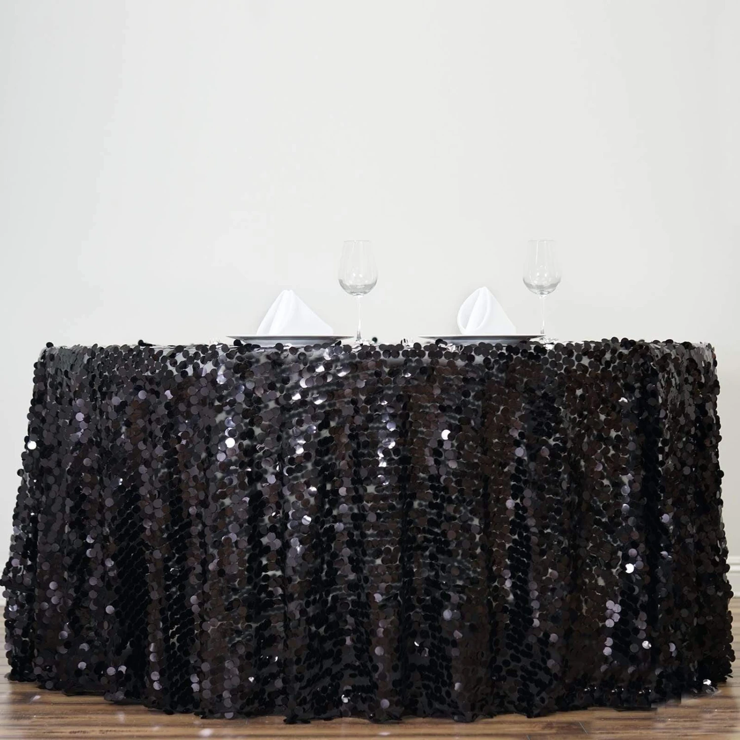 120" Large Payette Sequin Round Tablecloth 5 120" Large Payette Sequin Round Tablecloth - Image 3