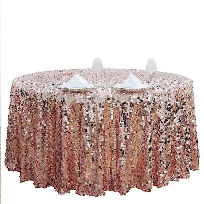 120" Large Payette Sequin Round Tablecloth 10 120" Large Payette Sequin Round Tablecloth - Image 8