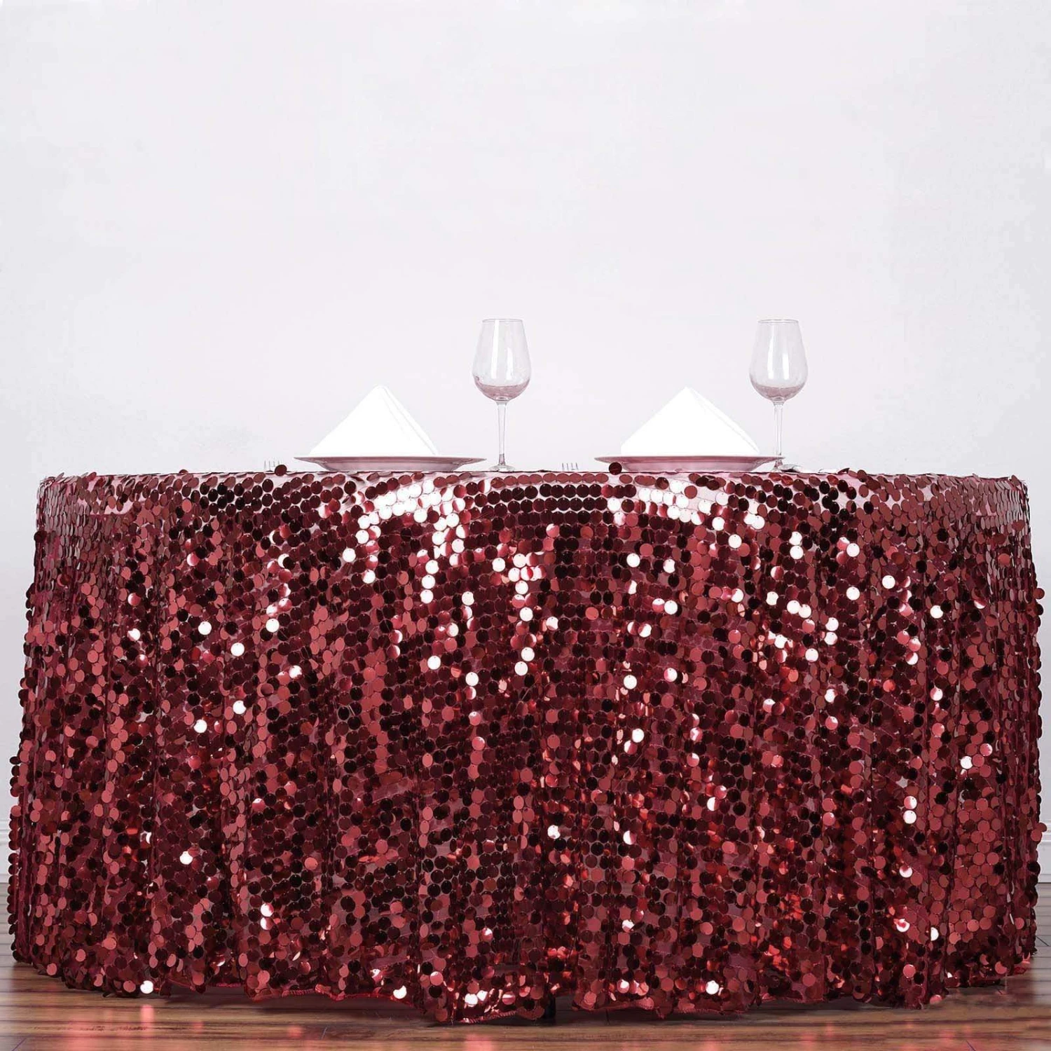 120" Large Payette Sequin Round Tablecloth 15 120" Large Payette Sequin Round Tablecloth - Image 13