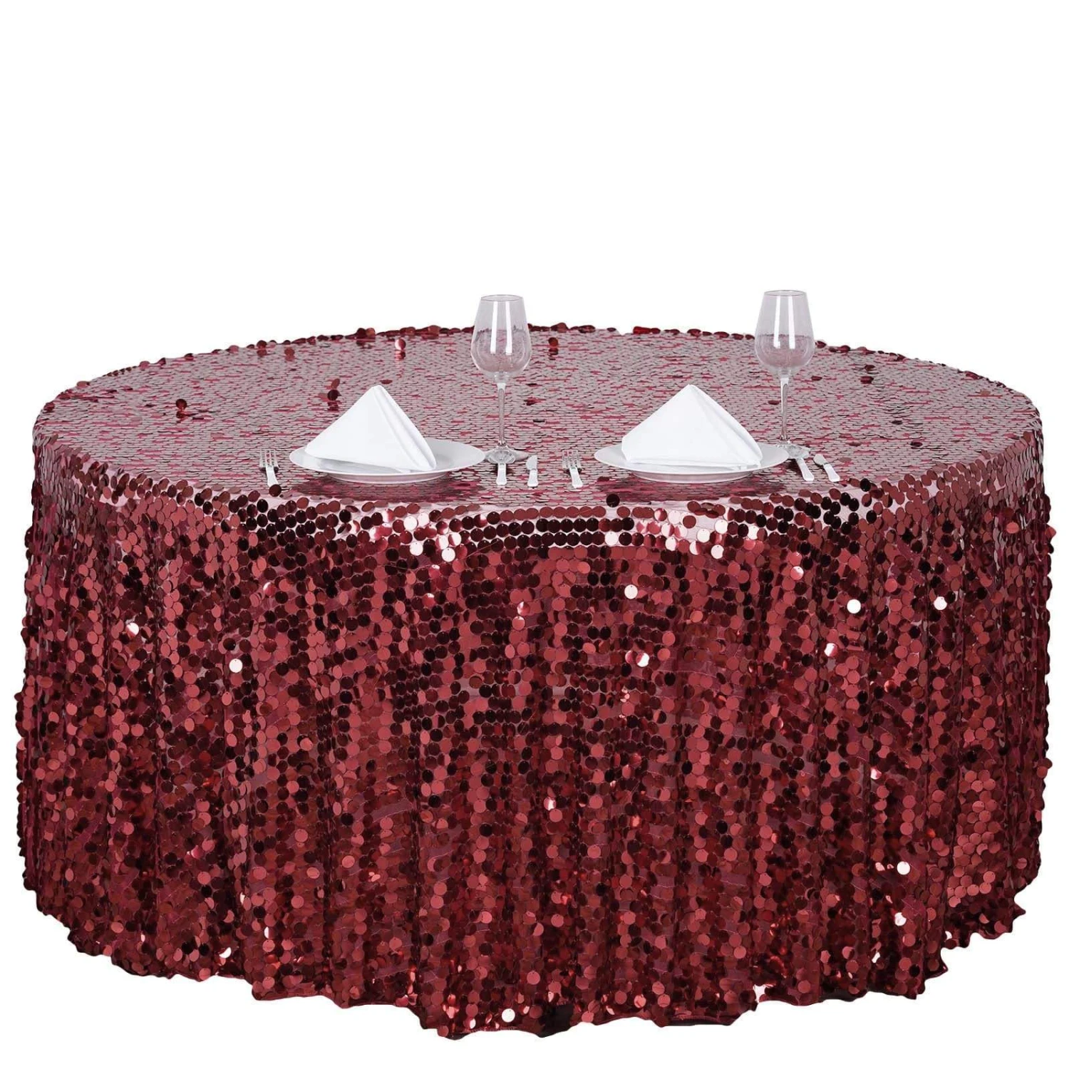 120" Large Payette Sequin Round Tablecloth 18 120" Large Payette Sequin Round Tablecloth - Image 16
