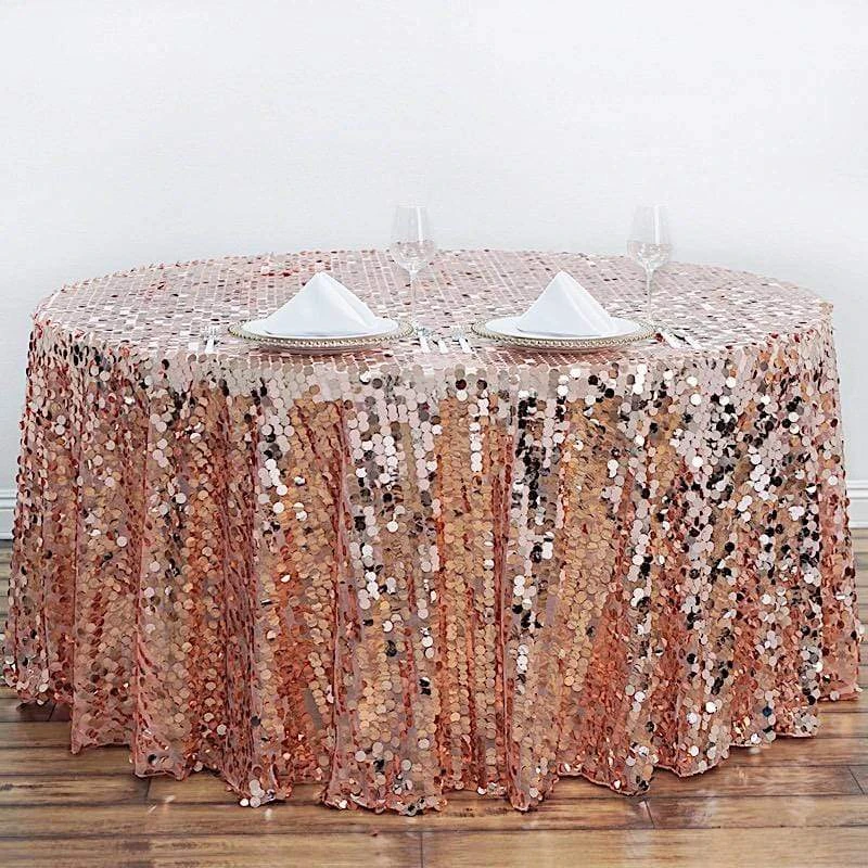 120" Large Payette Sequin Round Tablecloth 9 120" Large Payette Sequin Round Tablecloth - Image 7