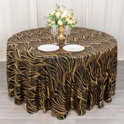 120" Mesh Round Tablecloth With Wavy Embroidered Sequins -Optimal Home Decoration 120 mesh round tablecloth with wavy embroidered sequins 30899611009087