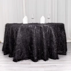 120" Polyester Round Tablecloth With Metallic Tinsel 26 120" Polyester Round Tablecloth With Metallic Tinsel -Optimal Home Decoration 120 polyester rectangular tablecloth with metallic tinsel 30949759942719