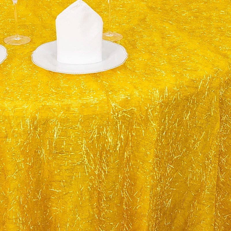 120" Polyester Round Tablecloth With Metallic Tinsel 18 120" Polyester Round Tablecloth With Metallic Tinsel - Image 16
