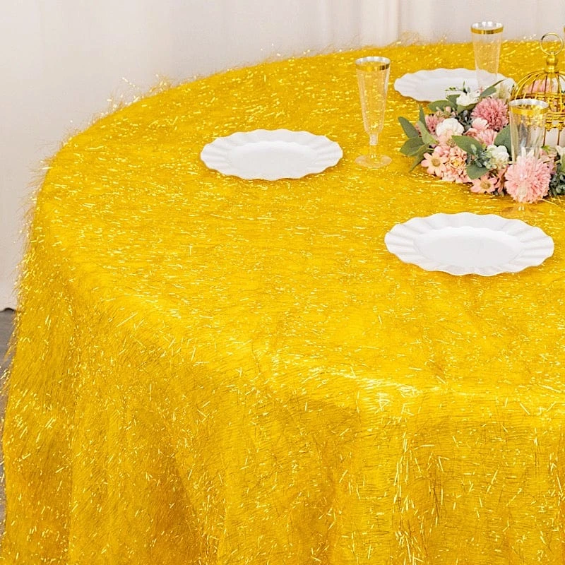 120" Polyester Round Tablecloth With Metallic Tinsel 15 120" Polyester Round Tablecloth With Metallic Tinsel - Image 13