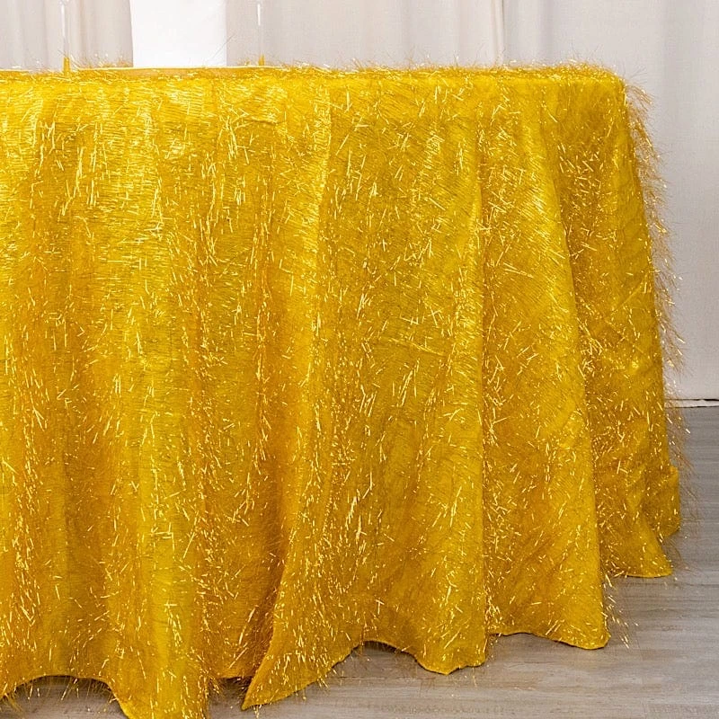 120" Polyester Round Tablecloth With Metallic Tinsel 17 120" Polyester Round Tablecloth With Metallic Tinsel - Image 15