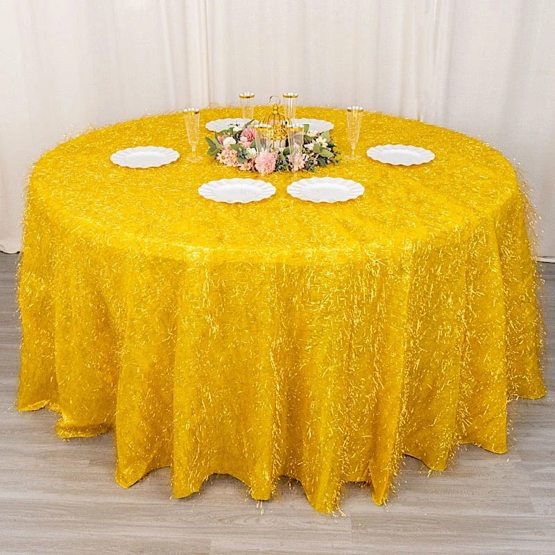 120" Polyester Round Tablecloth With Metallic Tinsel 16 120" Polyester Round Tablecloth With Metallic Tinsel - Image 14