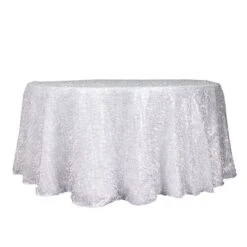 120" Polyester Round Tablecloth With Metallic Tinsel 40 120" Polyester Round Tablecloth With Metallic Tinsel -Optimal Home Decoration 120 polyester rectangular tablecloth with metallic tinsel tab str01 120 silv 30949760467007