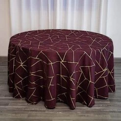 120" Polyester Round Tablecloth With Metallic Geometric Pattern -Optimal Home Decoration 120 polyester round tablecloth with metallic geometric pattern 28955699675199