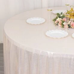 120" Polyester Round Tablecloth With Sequin Dots 31 120" Polyester Round Tablecloth With Sequin Dots -Optimal Home Decoration 120 polyester round tablecloth with sequin dots 31009097220159