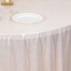 120" Polyester Round Tablecloth With Sequin Dots 32 120" Polyester Round Tablecloth With Sequin Dots -Optimal Home Decoration 120 polyester round tablecloth with sequin dots 31009097285695