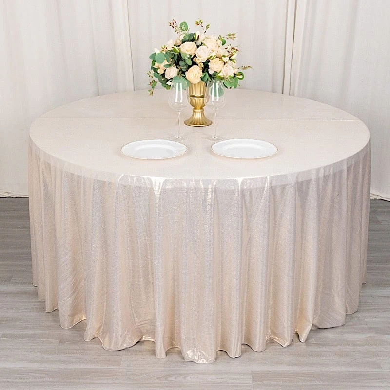 120" Polyester Round Tablecloth With Sequin Dots 10 120" Polyester Round Tablecloth With Sequin Dots - Image 8
