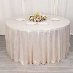 120" Polyester Round Tablecloth With Sequin Dots 30 120" Polyester Round Tablecloth With Sequin Dots -Optimal Home Decoration 120 polyester round tablecloth with sequin dots 31009097351231