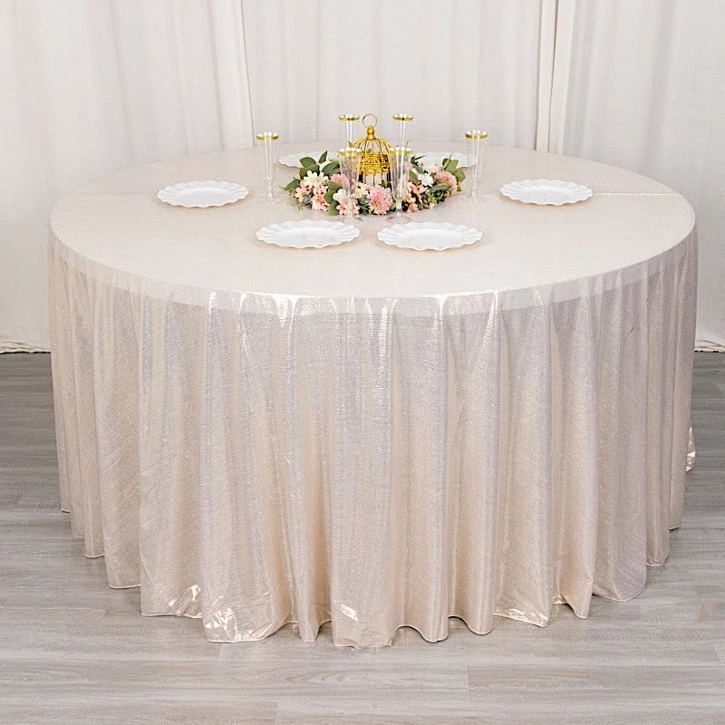120" Polyester Round Tablecloth With Sequin Dots 11 120" Polyester Round Tablecloth With Sequin Dots - Image 9