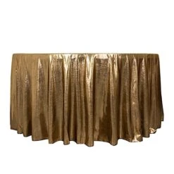 120" Polyester Round Tablecloth With Sequin Dots