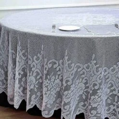 120" Premium Lace Round Tablecloth -Optimal Home Decoration 120 premium lace round tablecloth 29037309198399