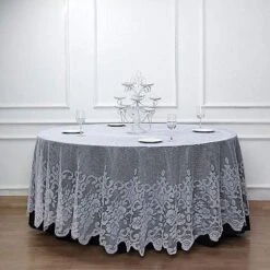 120" Premium Lace Round Tablecloth -Optimal Home Decoration 120 premium lace round tablecloth 29037309263935