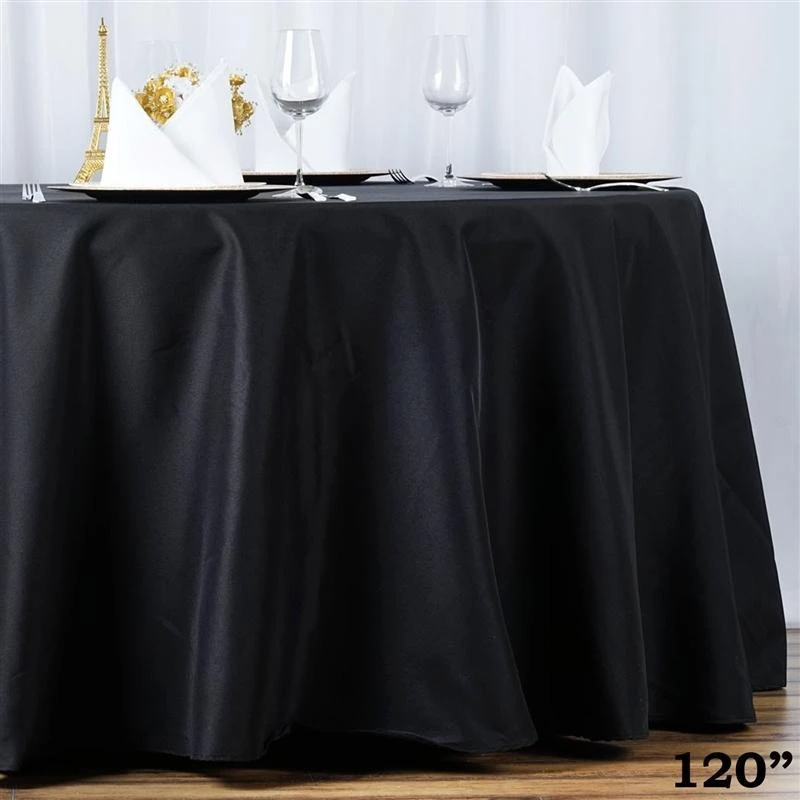120" Premium Polyester Round Tablecloth Wedding Table Linens 7 120" Premium Polyester Round Tablecloth Wedding Table Linens - Image 5