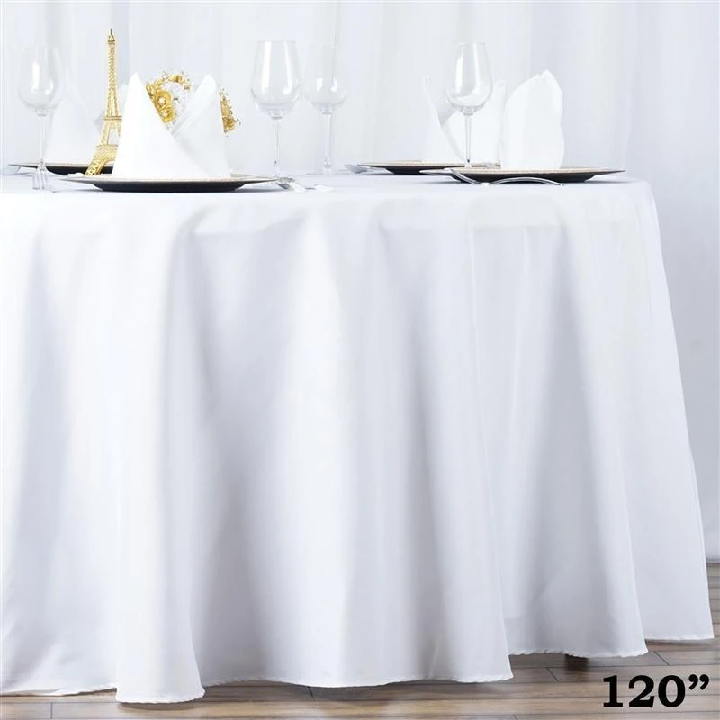 120" Premium Polyester Round Tablecloth Wedding Table Linens 12 120" Premium Polyester Round Tablecloth Wedding Table Linens - Image 10