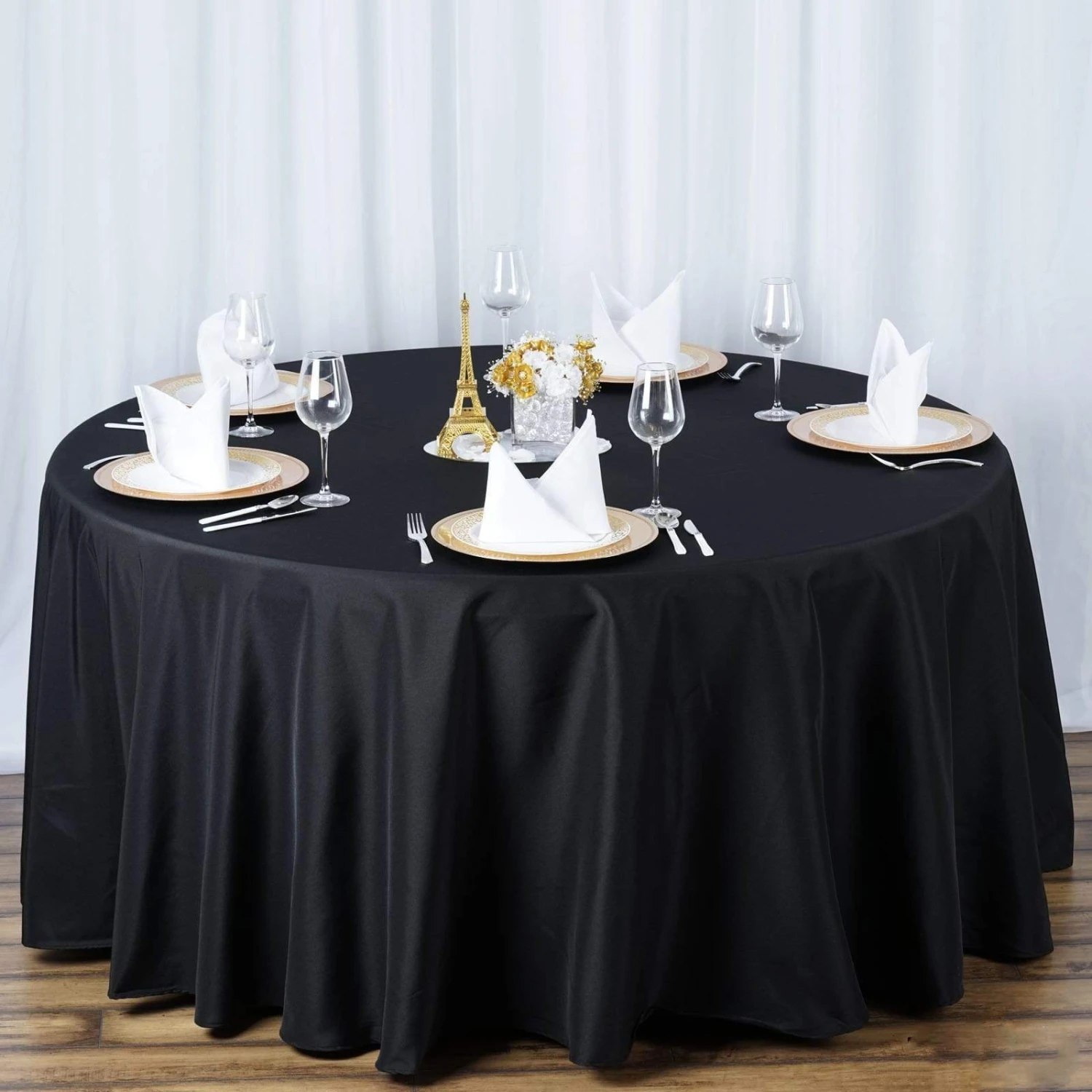 120" Premium Polyester Round Tablecloth Wedding Table Linens 4 120" Premium Polyester Round Tablecloth Wedding Table Linens - Image 2