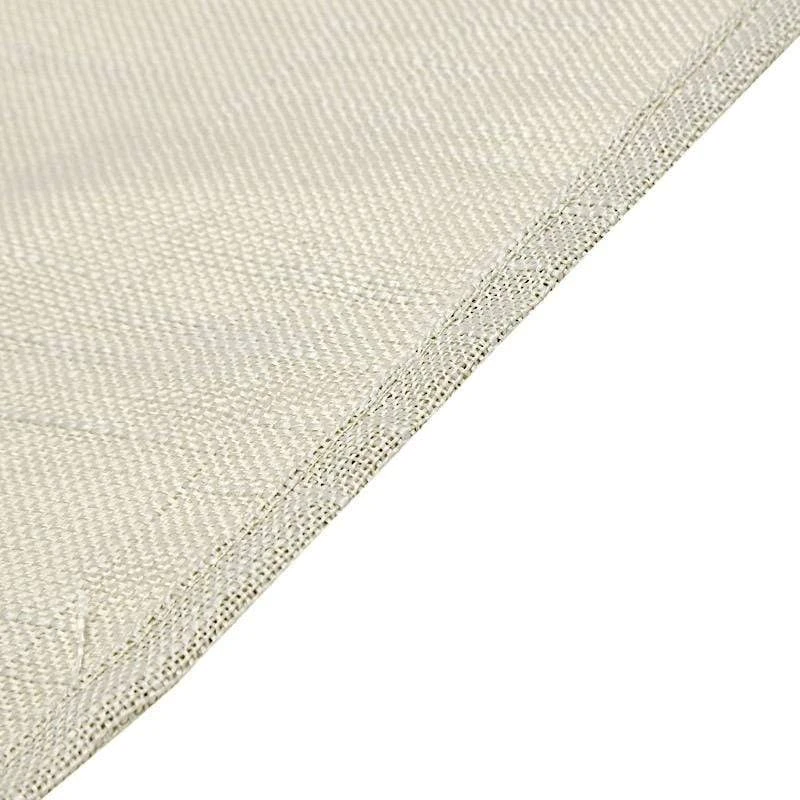 120" Round Premium Faux Burlap Polyester Tablecloth 9 120" Round Premium Faux Burlap Polyester Tablecloth - Image 7