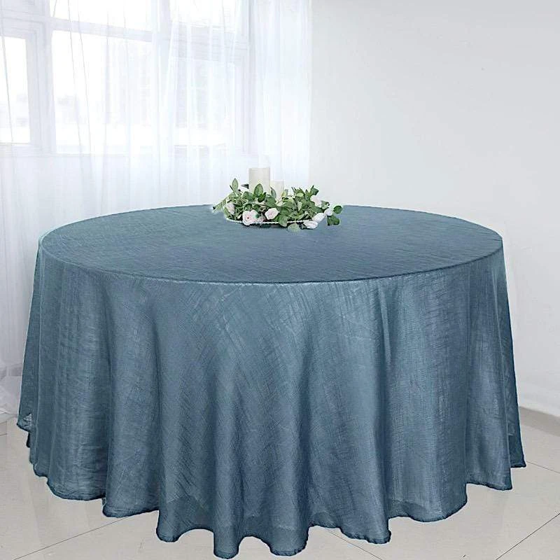 120" Round Premium Faux Burlap Polyester Tablecloth 13 120" Round Premium Faux Burlap Polyester Tablecloth - Image 11
