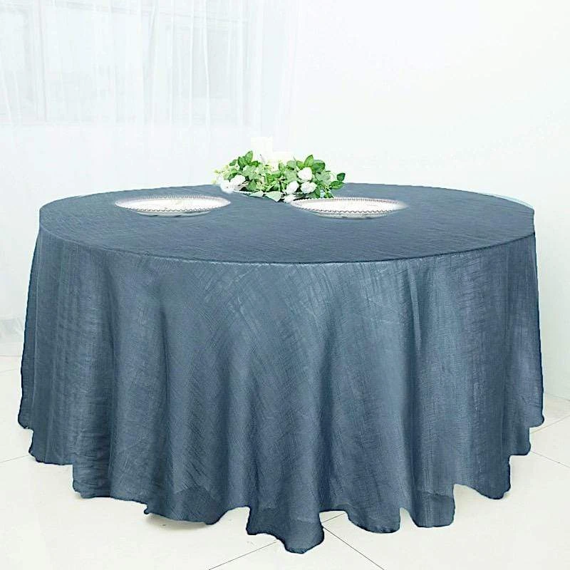 120" Round Premium Faux Burlap Polyester Tablecloth 14 120" Round Premium Faux Burlap Polyester Tablecloth - Image 12
