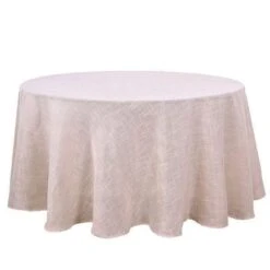 120" Round Premium Faux Burlap Polyester Tablecloth 39 120" Round Premium Faux Burlap Polyester Tablecloth -Optimal Home Decoration 120 round premium faux burlap polyester tablecloth tab jute02 120 046 28965818728511