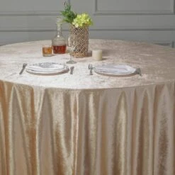 120" Round Premium Velvet Tablecloth -Optimal Home Decoration 120 round premium velvet tablecloth 28965822955583