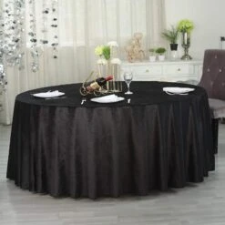 120" Round Premium Velvet Tablecloth -Optimal Home Decoration 120 round premium velvet tablecloth 28978416320575