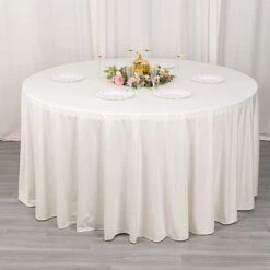 120" Scuba Polyester Round Tablecloth Wedding Table Linens -Optimal Home Decoration 120 scuba polyester round tablecloth wedding table linens 30974078058559