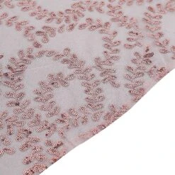 120" Sheer Tulle Round Tablecloth With Embroidered Sequins 30 120" Sheer Tulle Round Tablecloth With Embroidered Sequins -Optimal Home Decoration 120 sequin leaf embroidered seamless tulle round tablecloth 30906175553599