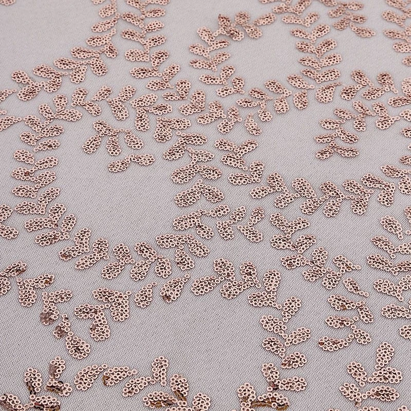 120" Sheer Tulle Round Tablecloth With Embroidered Sequins 10 120" Sheer Tulle Round Tablecloth With Embroidered Sequins - Image 8