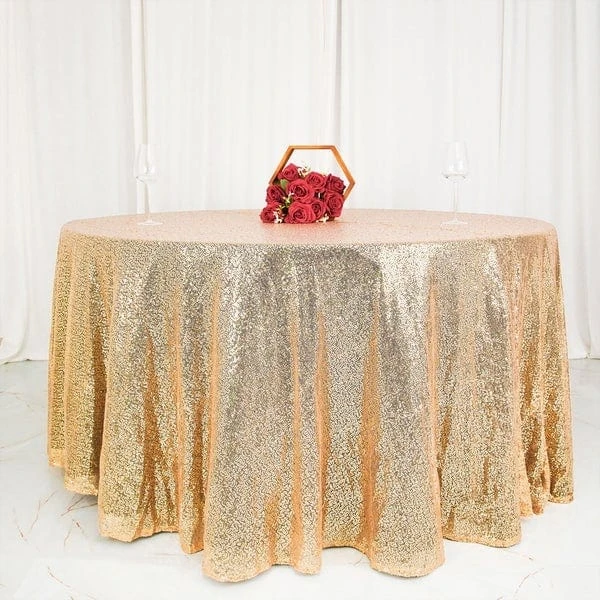 120" Sequined Round Tablecloth 14 120" Sequined Round Tablecloth - Image 12