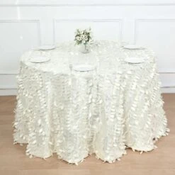 120" Taffeta Round Tablecloth With Leaf Petals Design 35 120" Taffeta Round Tablecloth With Leaf Petals Design -Optimal Home Decoration 120 taffeta round tablecloth with leaf petals design green 30251847123007