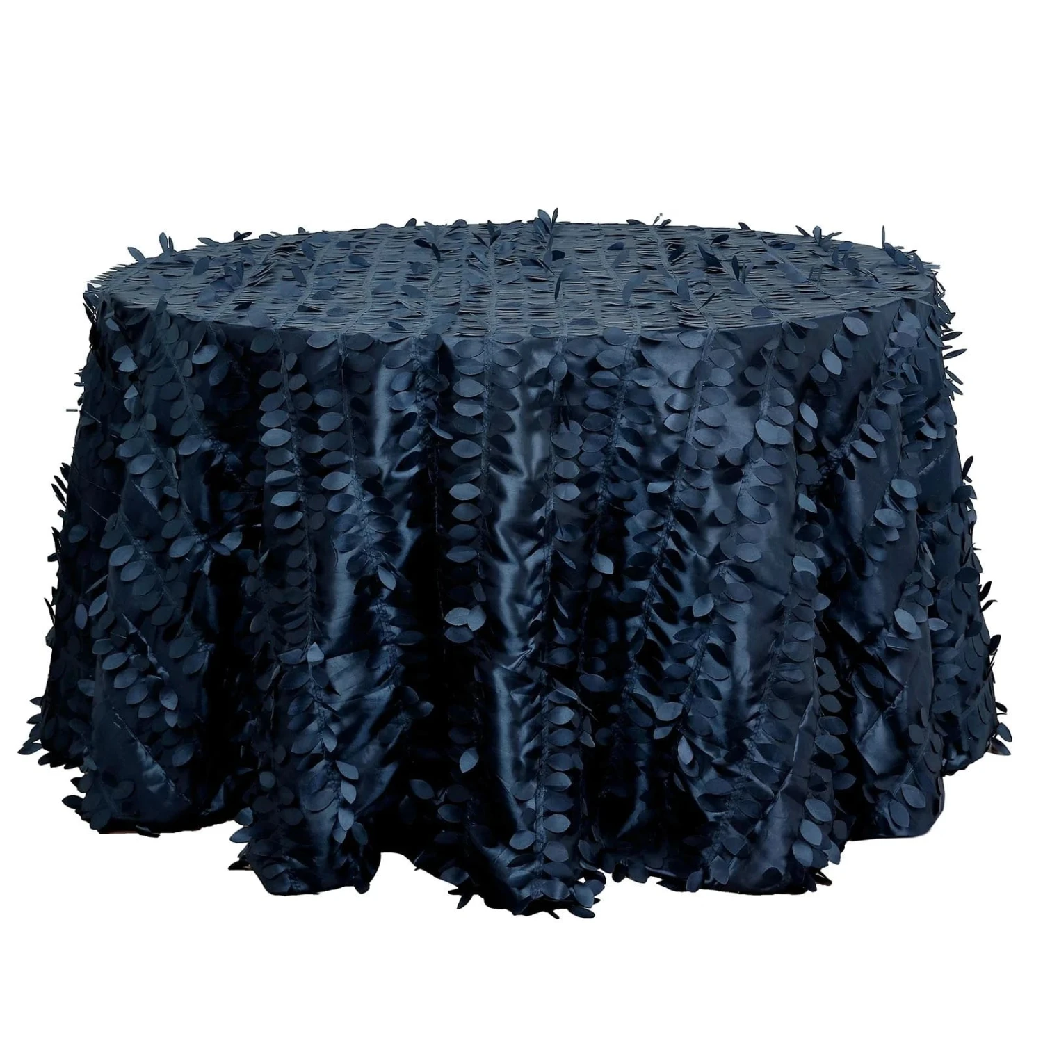 120" Taffeta Round Tablecloth With Leaf Petals Design 18 120" Taffeta Round Tablecloth With Leaf Petals Design - Image 16