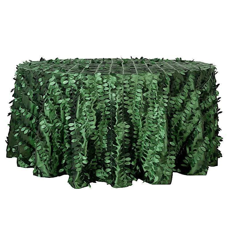 120" Taffeta Round Tablecloth With Leaf Petals Design 5 120" Taffeta Round Tablecloth With Leaf Petals Design - Image 3