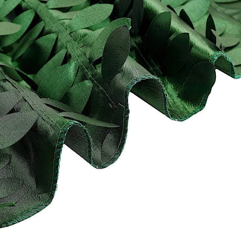 120" Taffeta Round Tablecloth With Leaf Petals Design 7 120" Taffeta Round Tablecloth With Leaf Petals Design - Image 5