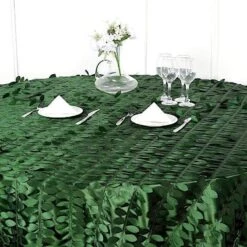 120" Taffeta Round Tablecloth With Leaf Petals Design 30 120" Taffeta Round Tablecloth With Leaf Petals Design -Optimal Home Decoration 120 taffeta round tablecloth with leaf petals design green tab leaf 120 grn 28514751217727
