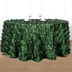 120" Taffeta Round Tablecloth With Leaf Petals Design 34 120" Taffeta Round Tablecloth With Leaf Petals Design -Optimal Home Decoration 120 taffeta round tablecloth with leaf petals design green tab leaf 120 grn 28582441648191