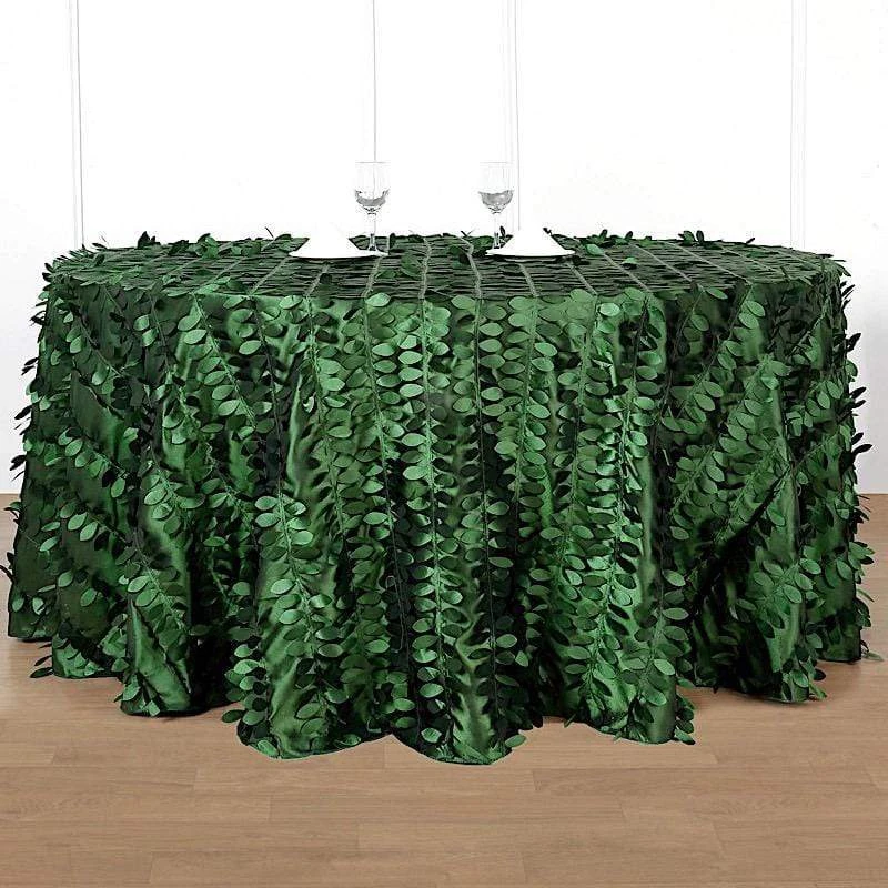 120" Taffeta Round Tablecloth With Leaf Petals Design 15 120" Taffeta Round Tablecloth With Leaf Petals Design - Image 13