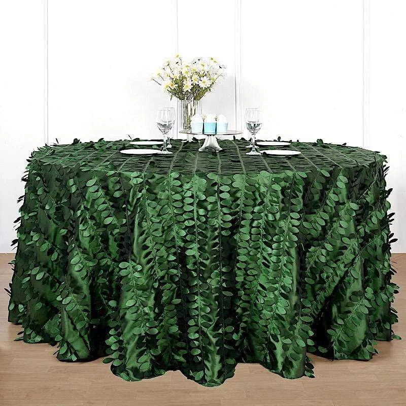 120" Taffeta Round Tablecloth With Leaf Petals Design 17 120" Taffeta Round Tablecloth With Leaf Petals Design - Image 15