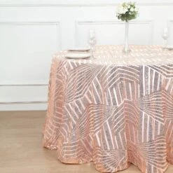 120" Tulle Round Tablecloth With Sequins And Geometric Pattern 25 120" Tulle Round Tablecloth With Sequins And Geometric Pattern -Optimal Home Decoration 120 tulle round tablecloth with sequins and geometric pattern 30740495925311