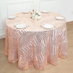 120" Tulle Round Tablecloth With Sequins And Geometric Pattern 27 120" Tulle Round Tablecloth With Sequins And Geometric Pattern -Optimal Home Decoration 120 tulle round tablecloth with sequins and geometric pattern 30740496023615