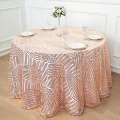 120" Tulle Round Tablecloth With Sequins And Geometric Pattern 26 120" Tulle Round Tablecloth With Sequins And Geometric Pattern -Optimal Home Decoration 120 tulle round tablecloth with sequins and geometric pattern 30740496056383