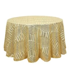120" Tulle Round Tablecloth With Sequins And Geometric Pattern 40 120" Tulle Round Tablecloth With Sequins And Geometric Pattern -Optimal Home Decoration 120 tulle round tablecloth with sequins and geometric pattern 30740516831295