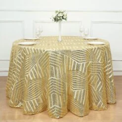 120" Tulle Round Tablecloth With Sequins And Geometric Pattern 41 120" Tulle Round Tablecloth With Sequins And Geometric Pattern -Optimal Home Decoration 120 tulle round tablecloth with sequins and geometric pattern 30740516995135