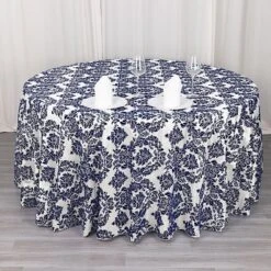 120" Velvet Damask Flocking Taffeta Round Tablecloth -Optimal Home Decoration 120 velvet damask flocking taffeta round tablecloth 30944105463871