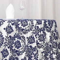 120" Velvet Damask Flocking Taffeta Round Tablecloth -Optimal Home Decoration 120 velvet damask flocking taffeta round tablecloth 30944105594943